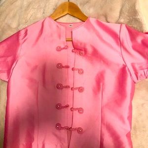 Handmade traditional Myanmar silk blouse